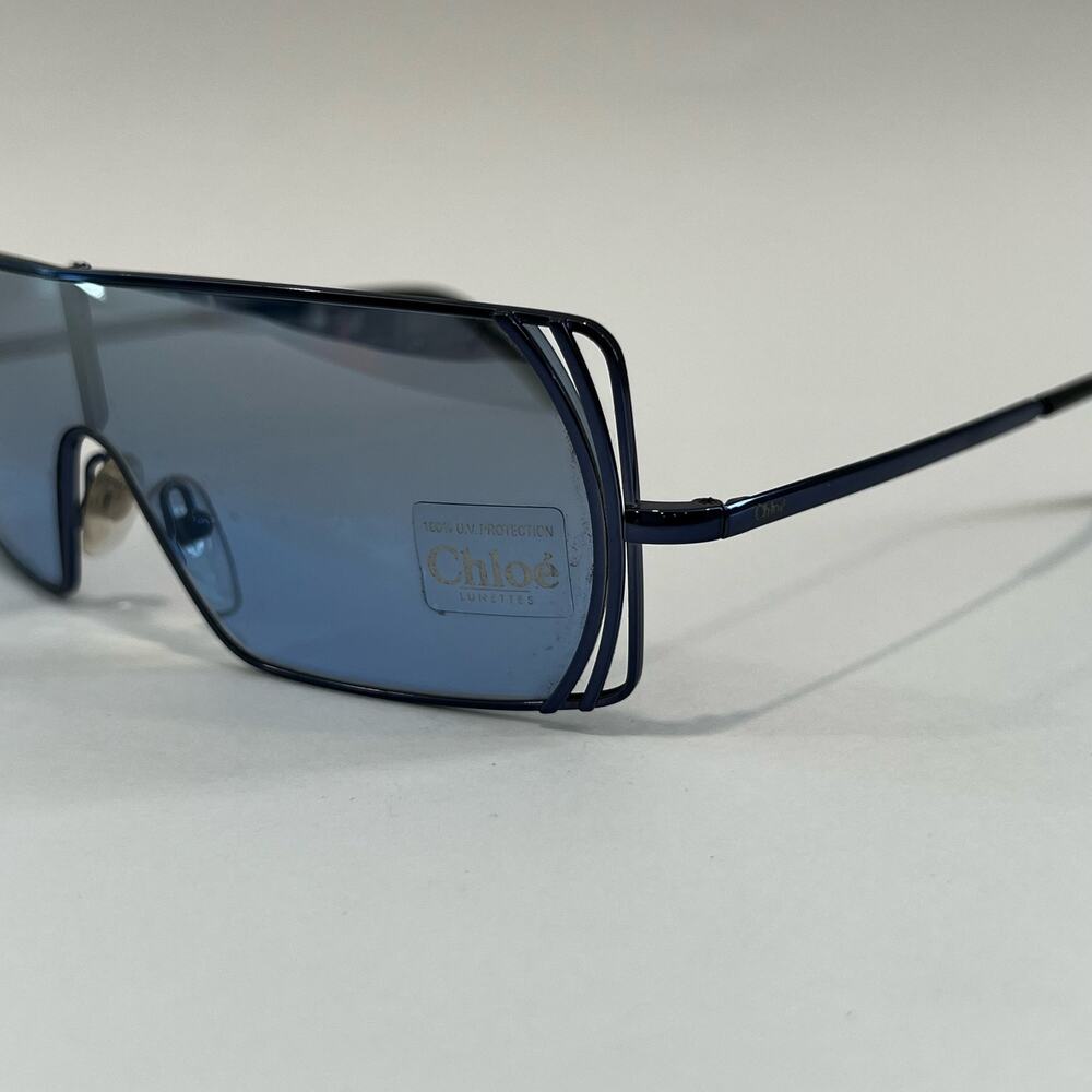 NWOT Chloe Vintage Deadstock Panoramic Sunglasses Blue Gradient Lens - Picture 3 of 10